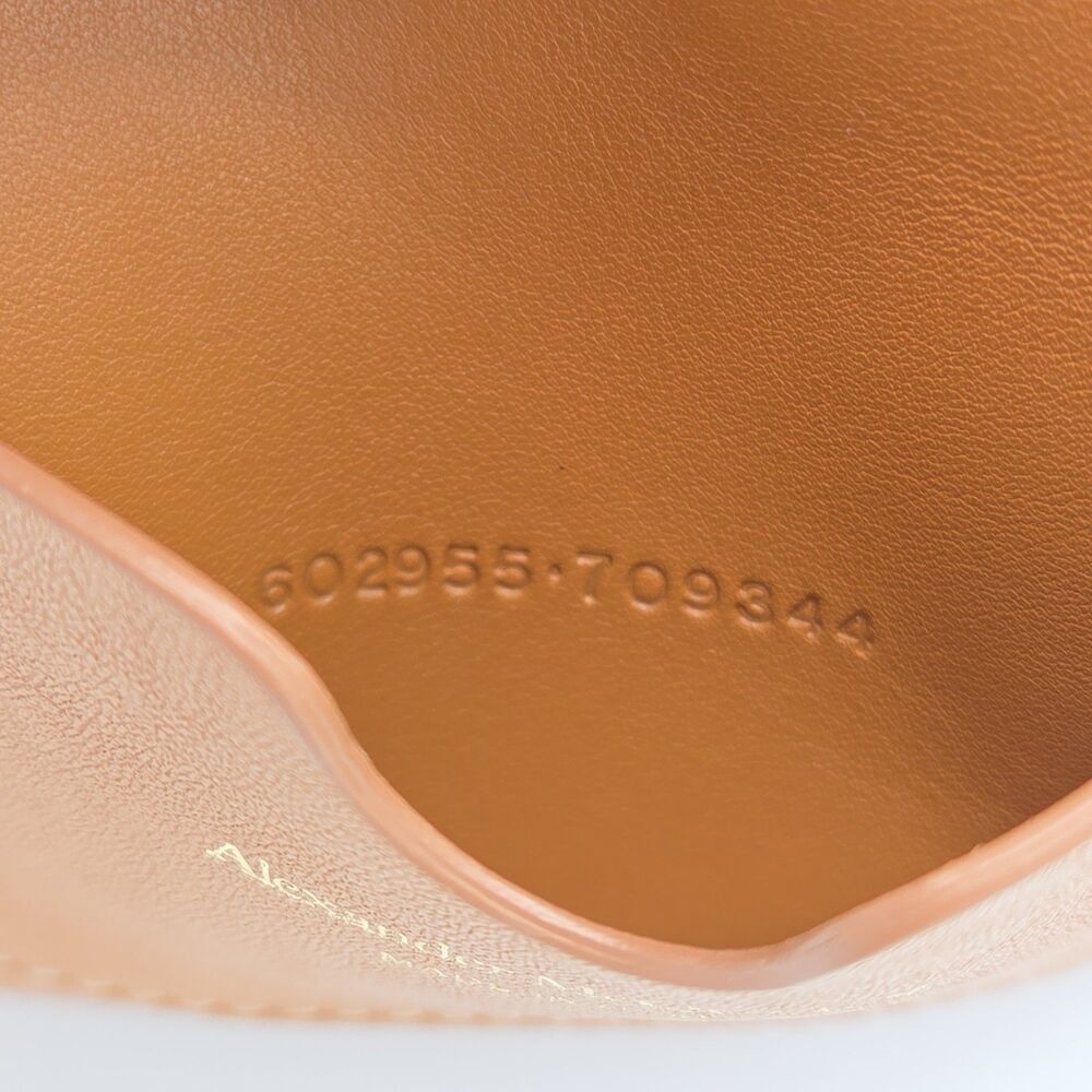 Alexander McQueen Smooth Leather Zip Pouch Clutch Bag Camel Tan Brown Made Italy - Picture 4 of 6